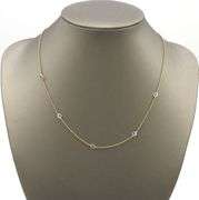 14kt Yellow gold blue topaz by yard necklace