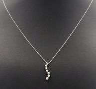 14kt White gold 0.15ctw diamond journey pendant on chain