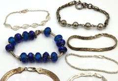 Group lot of 7 Vintage 925 sterling silver bracelets
