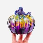 Handmade Glass Purple Pumpkin