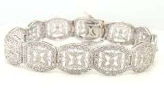 Antique Inspired 10K WG Filigree Diamond Bracelet