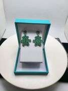 Handmade Elegant Earrings with 18.0ct Natural Colombian Emeralds & 1.5ct Diamond Accents