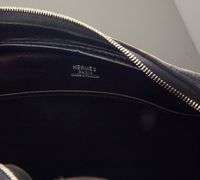 Hermes Plume Mini Noir Doblis Suede Diamond Hardware Bag