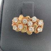 MEN'S CERTIFIED 14K YELLOW GOLD DIAMOND NUGGET RING