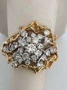 CERTIFIED 14K YELLOW AND WHITE GOLD DIAMOND RING
