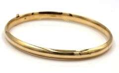 Useful 14K YG Plain Opening Bangle