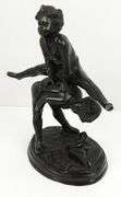 Vintage Cast Bronze Children Playing Leap Frog Sculpture
