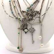 Group lot of 9 Vintage 925 sterling silver necklaces