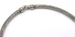 David YUrman Albion cable two tone black onyx and diamond choket necklace in 925 sterling silver