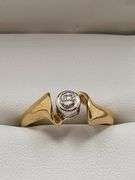 14k yellow gold diamond wedding band, size 7.5 -3.1 gr