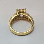 Large 14 K Yellow Gold Plated Huge 5 Ct Lab Simulated Diamond Ring