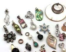 Group lot of vintage 925 sterling silver pendants