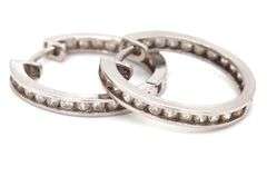 Nice 14K WG Nickel Size Diamond Huggie