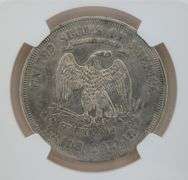1876 Silver Trade Dollar, NGC AU Details - CLEANED
