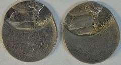 Pair of dramatic Gem BU 50% off-center Jefferson Nickels