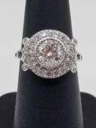 Beautiful 14 Kt White Gold Plate 3.25 Ct White Lab Simulated Diamond Ring