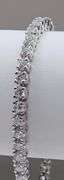 18 Kt White Gold Plated Lab Simulated 26 Ctw White Diamond Tennis Bracelet