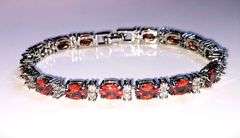 18 Kt Yellow Gold Plate 15.5 Cttw Simulated Padpaparacha Sapphire Bracelet
