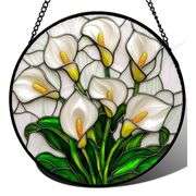 White Calla Lily Stained Glass Suncatcher