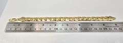 Strong 33..5 Gram 14 Kt Gold Plate Cuban Link Bracelet