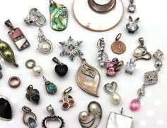 Group lot of vintage 925 sterling silver pendants