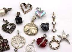 Group lot of vintage 925 sterling silver pendants