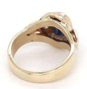 Traditional 14K YG Sapphire & Diamond Ring