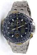 Citizen Eco Drive stainless steel blue angel sky Hawk watch