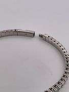 CERTIFIED 14K WHITE GOLD DIAMOND FLEXIBLE BANGLE BRACELET