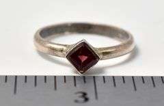 Red Gemstone Ring in Sterling Silver