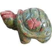 Hand-Carved Unakite Turtle Gemstone