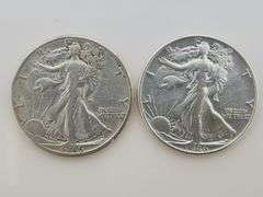1945 D & 1946 Walking Liberty Half Dollars