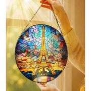Eiffel Tower 8-Inch Stained Glass Suncatcher