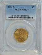 Great-looking very Choice BU 1903-S $5 Liberty Gold. PCGS MS63+