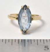 Enchanting 10k Yellow Gold Blue Topaz Gemstone Ring