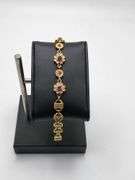 Collector's item! Rare antique victorian ruby and diamond in 18k yellow gold bracelet