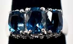 Blue Gemstone Ring in Sterling Silver