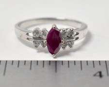 Pink Gemstone Ring with White Accents in Sterling Silver