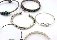 Vintage 925 sterling silver group lot of 6 bangles