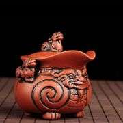 Chinese Pi Xiu Purple Clay Teapot and Teacup Set