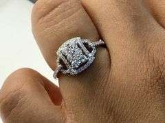 14K White Gold Round Brilliant Cut Diamond Ring