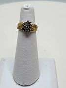 10K yellow gold ladies natural diamond cluster dome ring, sze 4.5
