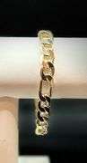 Sharp Italian 35.4 Gram 14 K Yellow Gold Plate Figaro Bracelet