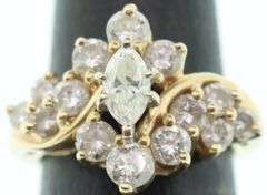 LADIES 4K GOLD AND DIAMOND ENGAGEMENT RING