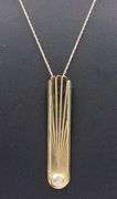 14kt Yellow gold blue star sapphire cab pendant on chain