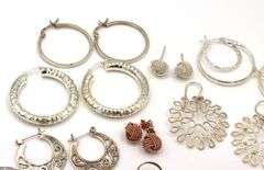 Group lot of 925 sterling silver earrings