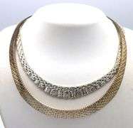 Group lot of 2 vintage 925 sterling silver necklaces