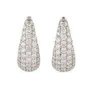 New 1.12ctw Pave Diamond Graduated Huggie Hoop Earrings in 14K