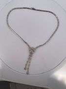 CERTIFIED 18K WHITE GOLD DIMOND HANGING NECKLACE