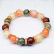 Real! 146.87ct multi-color Burmese Jade bracelet!!!